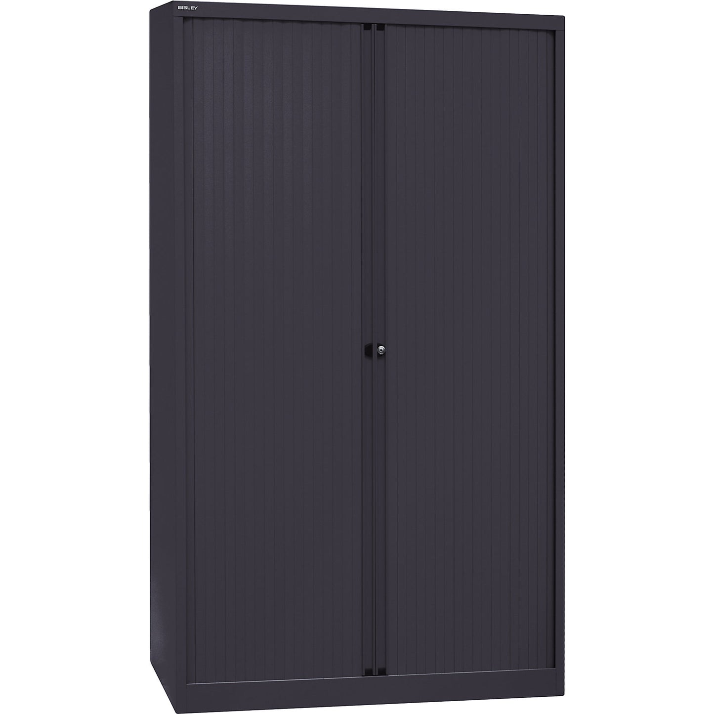 EURO roller shutter cupboard, width 1200 mm, 4 shelves, black.
