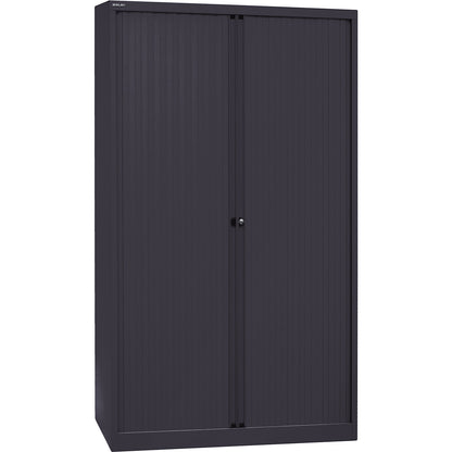 EURO roller shutter cupboard, width 1200 mm, 4 shelves, black.