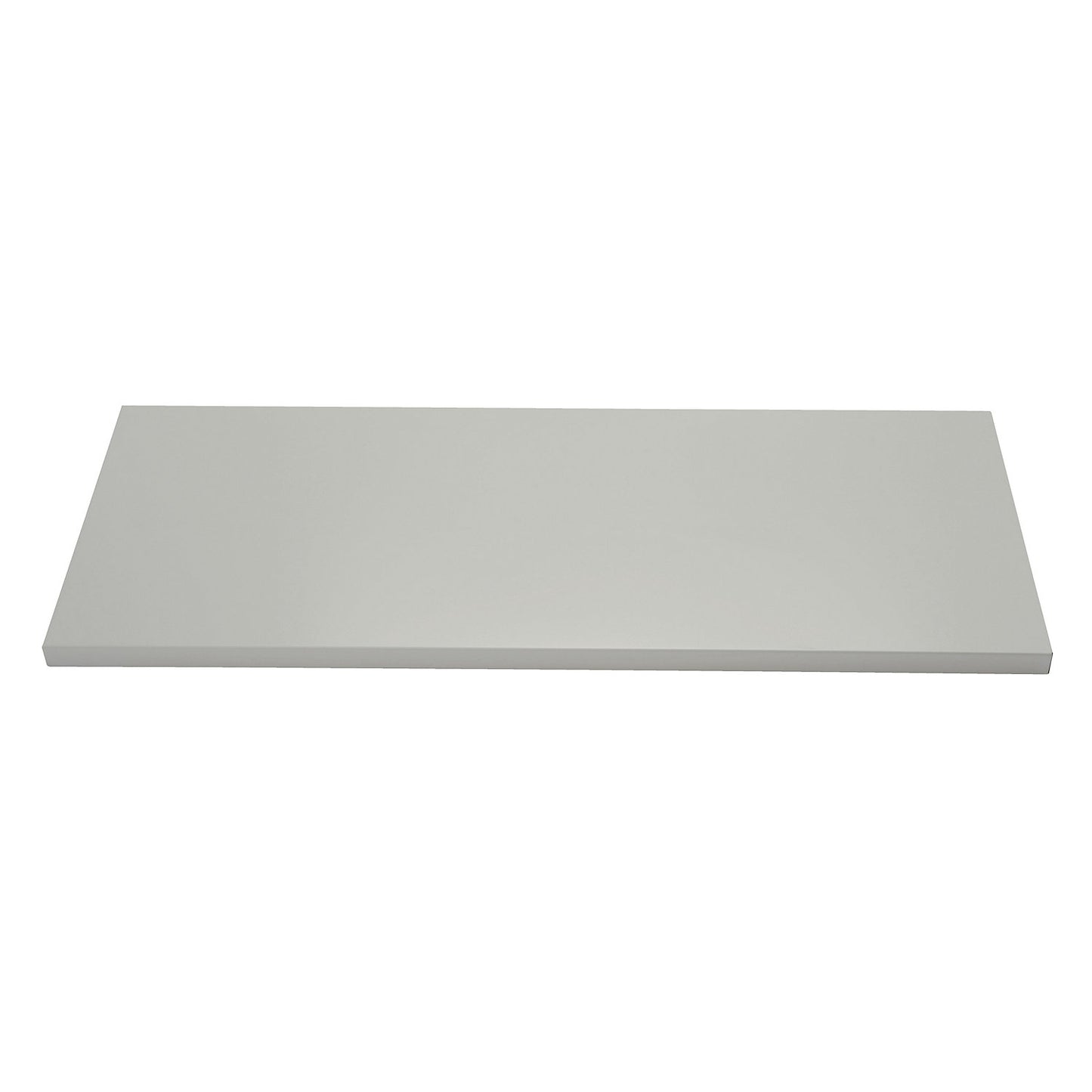 Shelf with lateral suspension device, for WxD 914 x 400 mm, light grey.