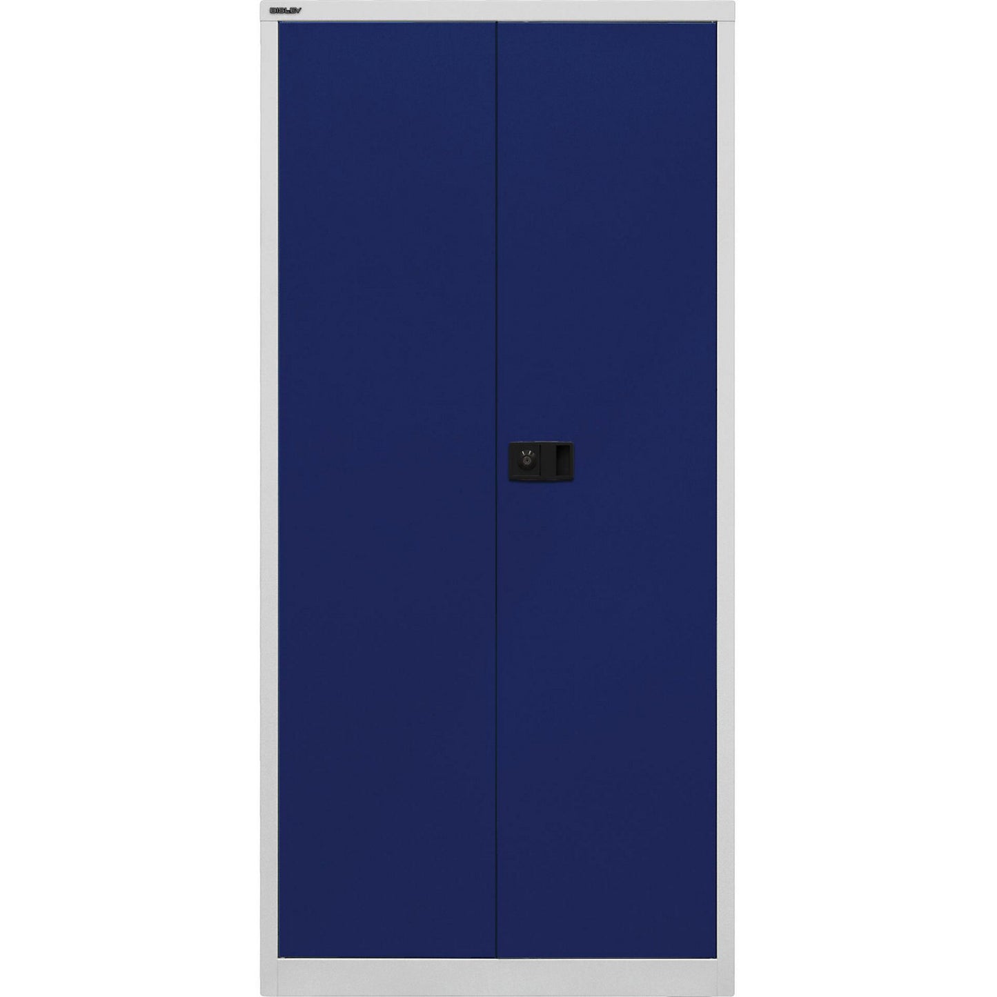 UNIVERSAL double door cupboard, HxWxD 1950 x 914 x 400 mm, with wardrobe insert, light grey / Oxford blue.