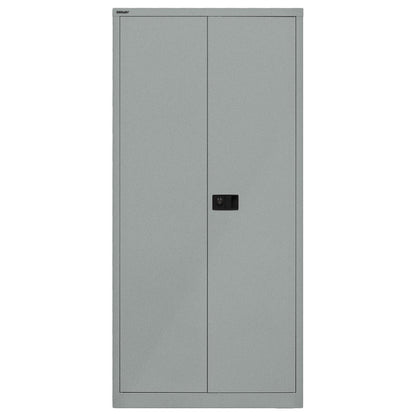 UNIVERSAL double door cupboard, HxWxD 1950 x 914 x 400 mm, with wardrobe insert, silver.