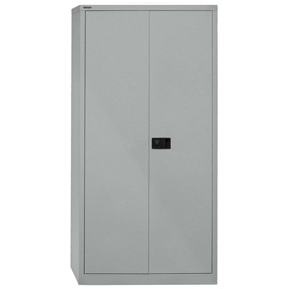 UNIVERSAL double door cupboard, HxWxD 1950 x 914 x 400 mm, with wardrobe insert, silver.