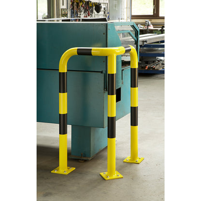 Corner crash protection bar, Ø 76 mm, for outdoor use, height 1200 mm.