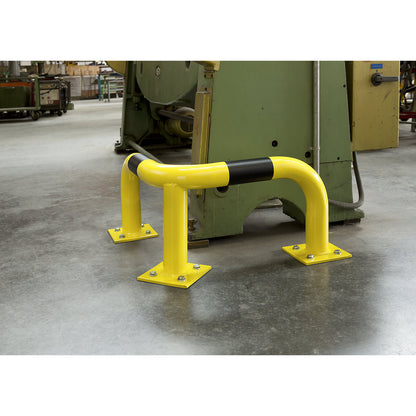 Corner crash protection bar, Ø 76 mm, for outdoor use, height 600 mm.