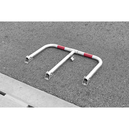 Parking barrier with red reflective stripes, pipe diameter 40 mm, 1+ items.