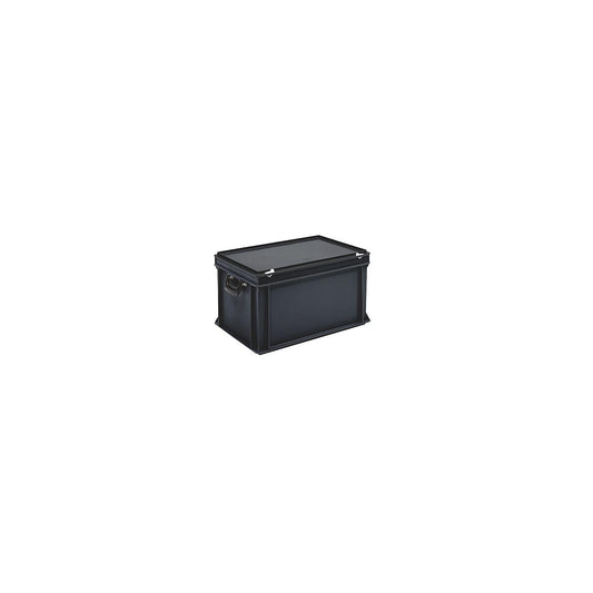 ESD plastic case, capacity 60 l, external dimensions LxWxH 600 x 400 x 340 mm, 1+ items.