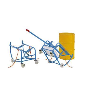 Drum stand for 200 litre drum, drum support with 2 metal rollers, without oil drip tray.