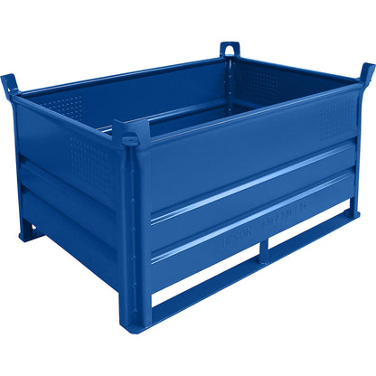 Stacking container with runners, LxW 1200 x 800 mm, max. load 2000 kg, blue, 1+ items.