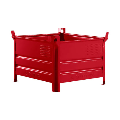 Solid panel box pallet, WxL 800 x 1000 mm, max. load 2000 kg, red, 1+ items.