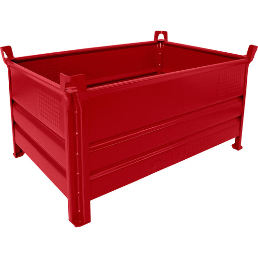 Solid panel box pallet, WxL 800 x 1200 mm, max. load 2000 kg, red, 1+ items.