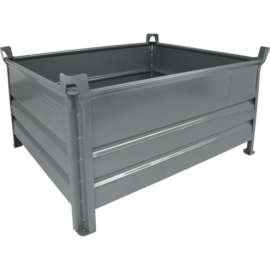 Solid panel box pallet, WxL 1000 x 1200 mm, max. load 2000 kg, grey, 1+ items.