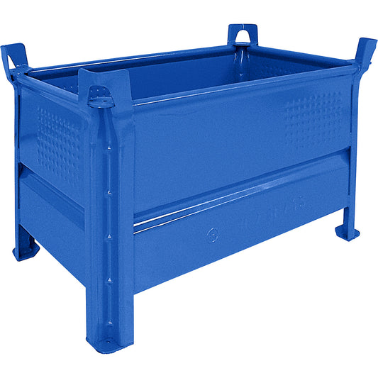 Solid panel box pallet, WxL 500 x 800 mm, max. load 500 kg, blue, 1+ items.