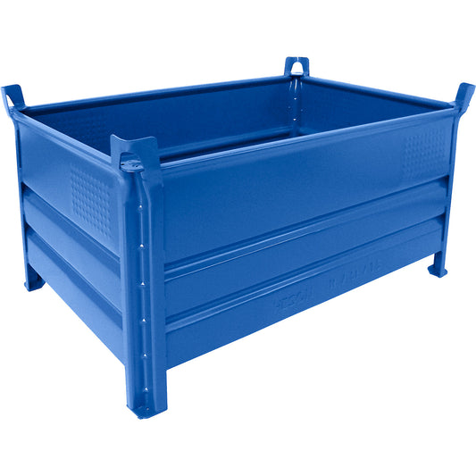 Solid panel box pallet, WxL 800 x 1200 mm, max. load 2000 kg, blue, 1+ items.