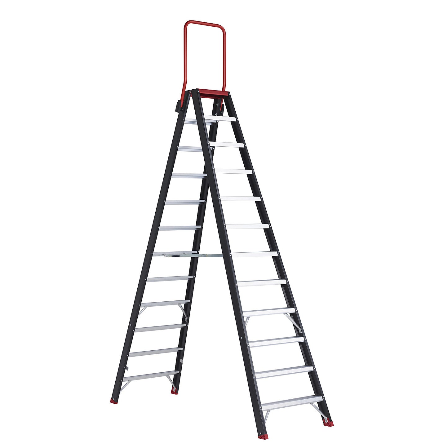 Safety step ladder, double sided access, 2 x 12 steps.