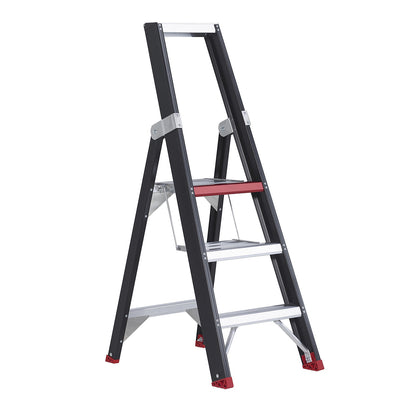 Safety step ladder, single sided access, 3 steps incl. platform.