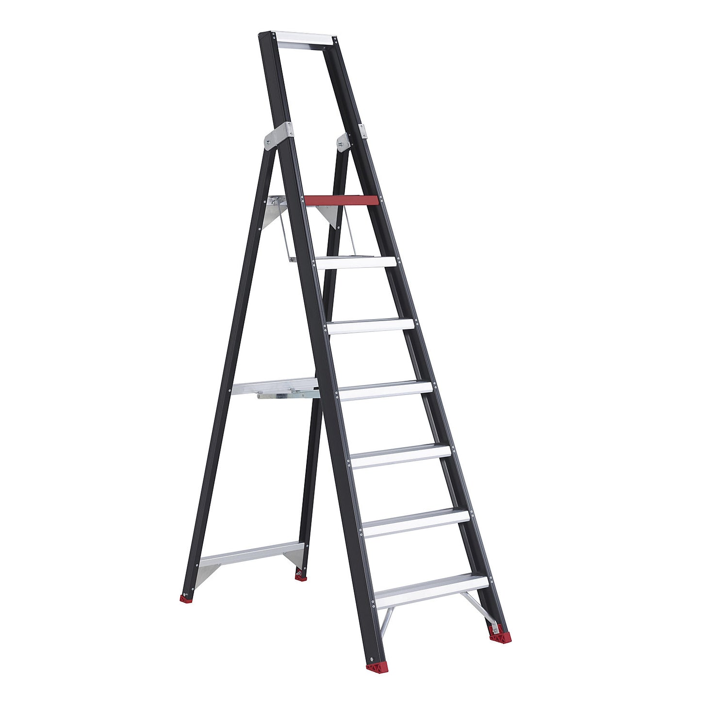 Safety step ladder, single sided access, 7 steps incl. platform.