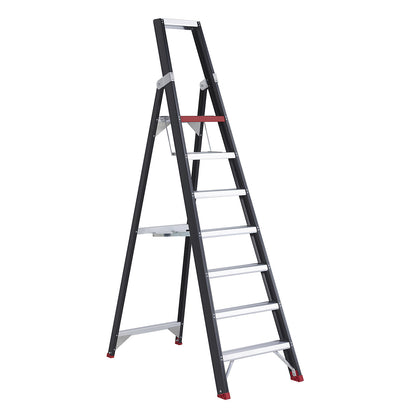 Safety step ladder, single sided access, 7 steps incl. platform.