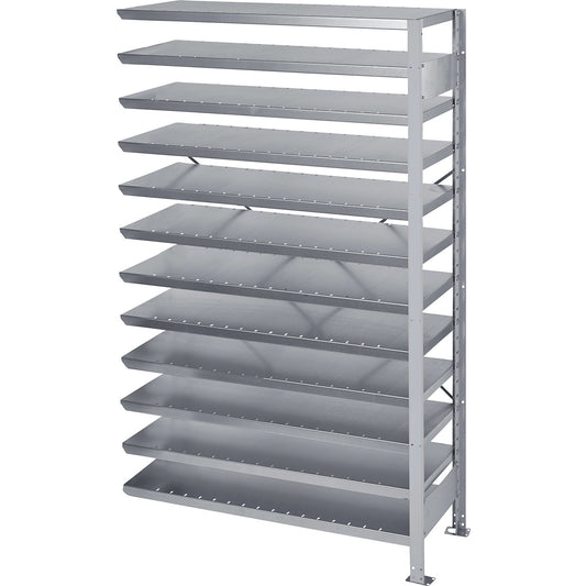 Boltless shelving unit for shelf bins, HxW 1790 x 1000 mm, extension shelf unit, depth 500 mm, without bins.