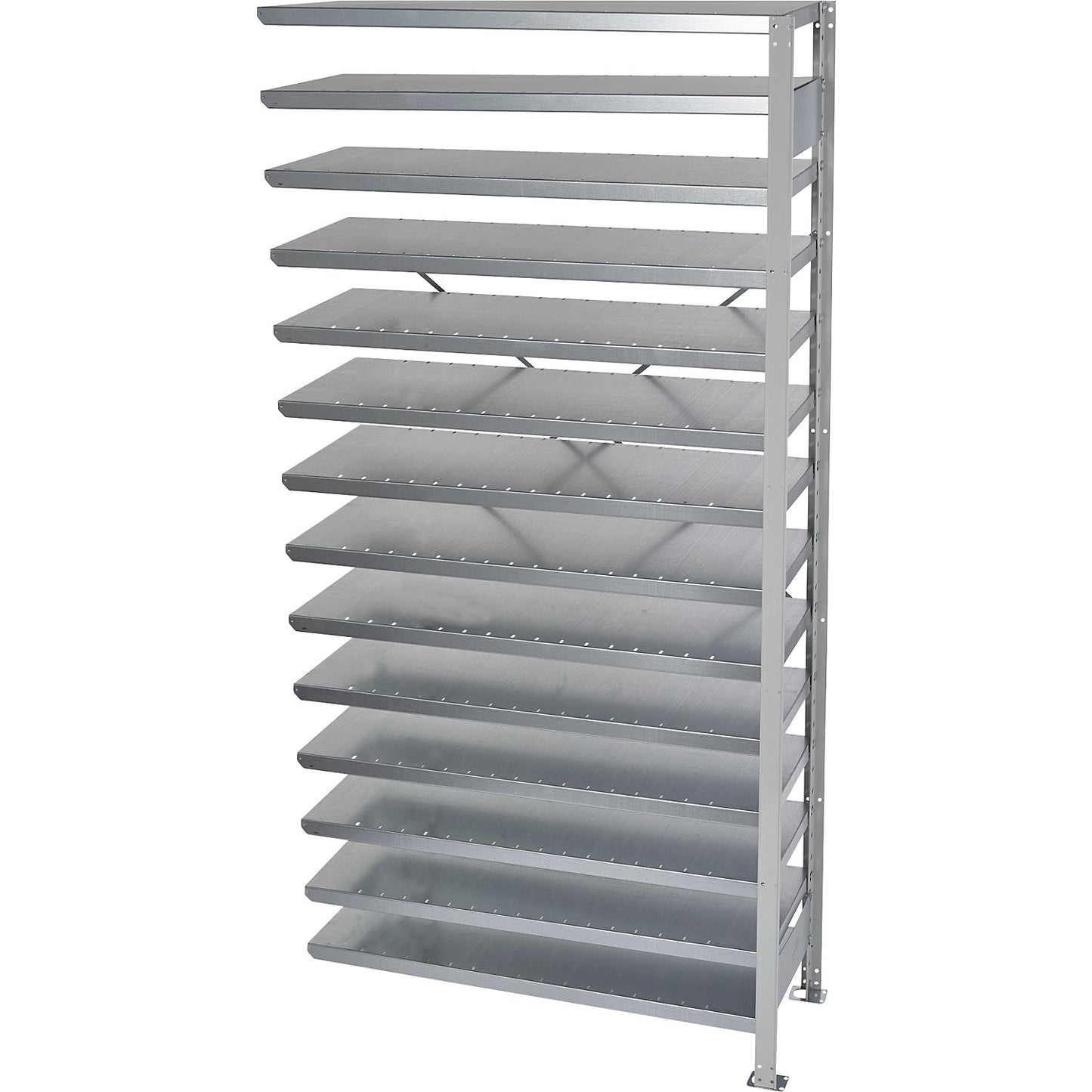 Boltless shelving unit for shelf bins, HxW 2100 x 1000 mm, extension shelf unit, depth 300 mm, without bins.