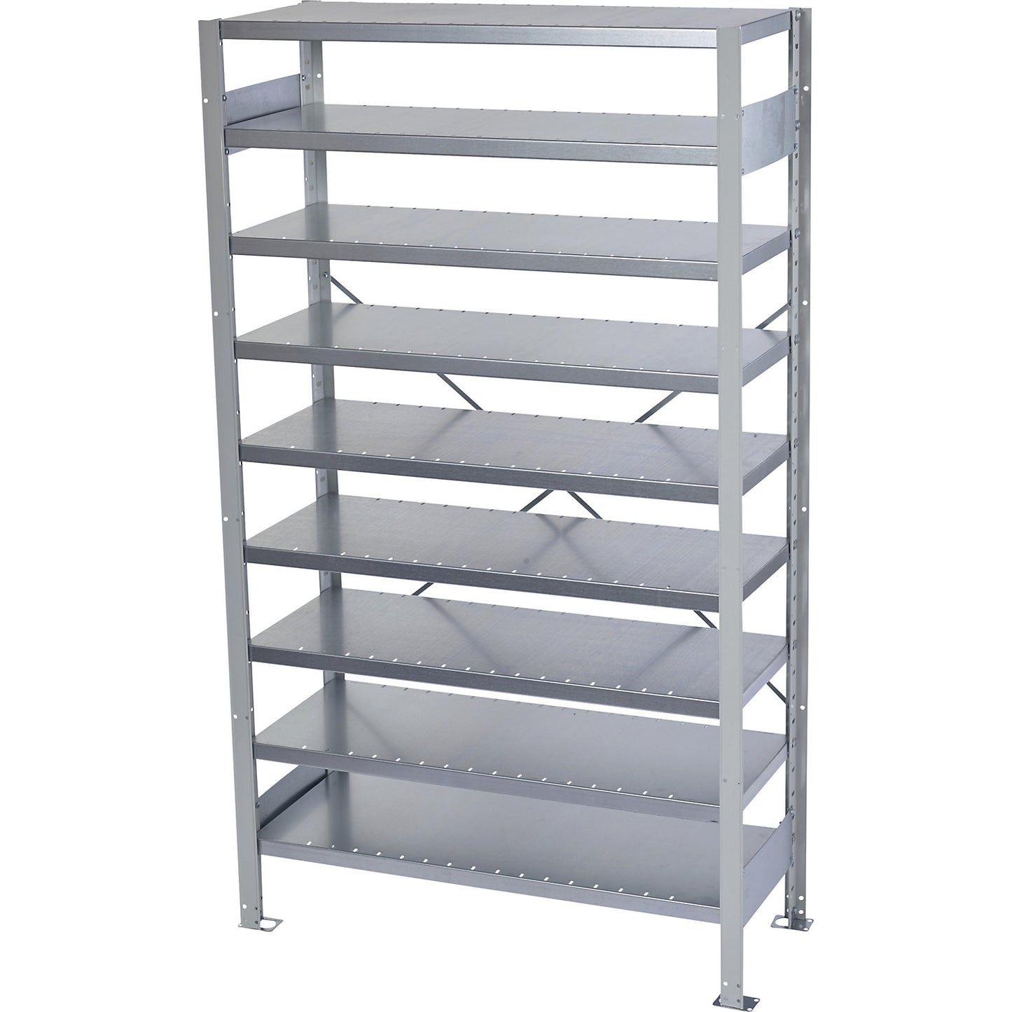 Boltless shelving unit for shelf bins, HxW 1790 x 1000 mm, extension shelf unit, depth 400 mm, without bins, 9 shelves.