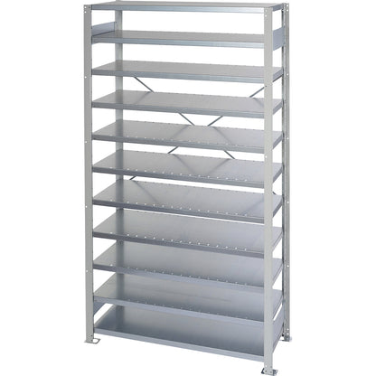 Boltless shelving unit for shelf bins, HxW 2100 x 1000 mm, basic shelf unit, depth 400 mm, without boxes, 11 shelves.