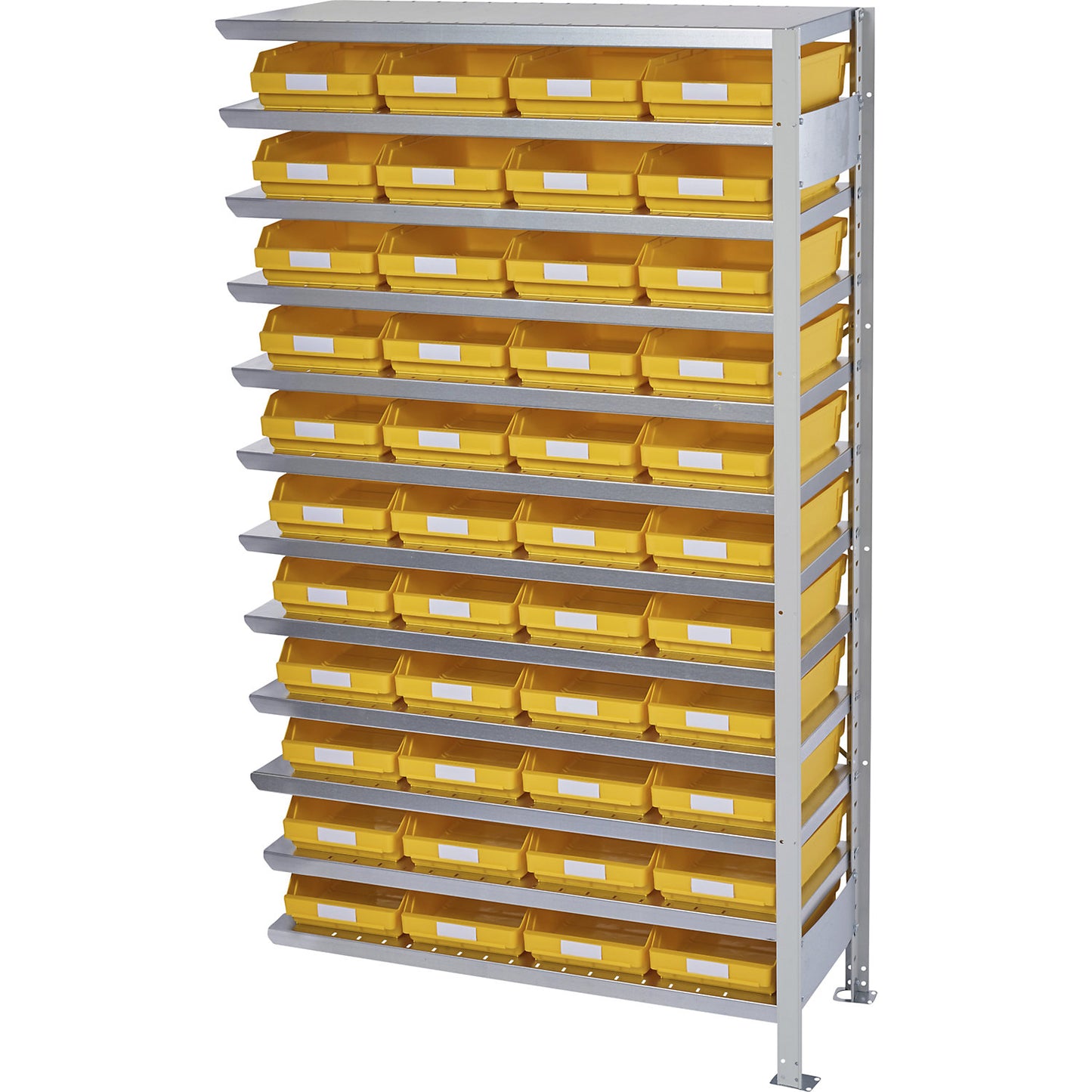 Boltless shelving unit with shelf bins, shelf unit height 1790 mm, extension shelf unit, depth 300 mm, 44 bins - yellow.