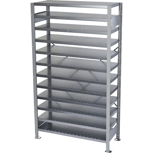 Boltless shelving unit for shelf bins, HxW 1790 x 1000 mm, basic shelf unit, depth 300 mm, without bins.
