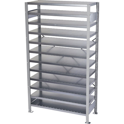 Boltless shelving unit for shelf bins, HxW 1790 x 1000 mm, basic shelf unit, depth 500 mm, without bins.