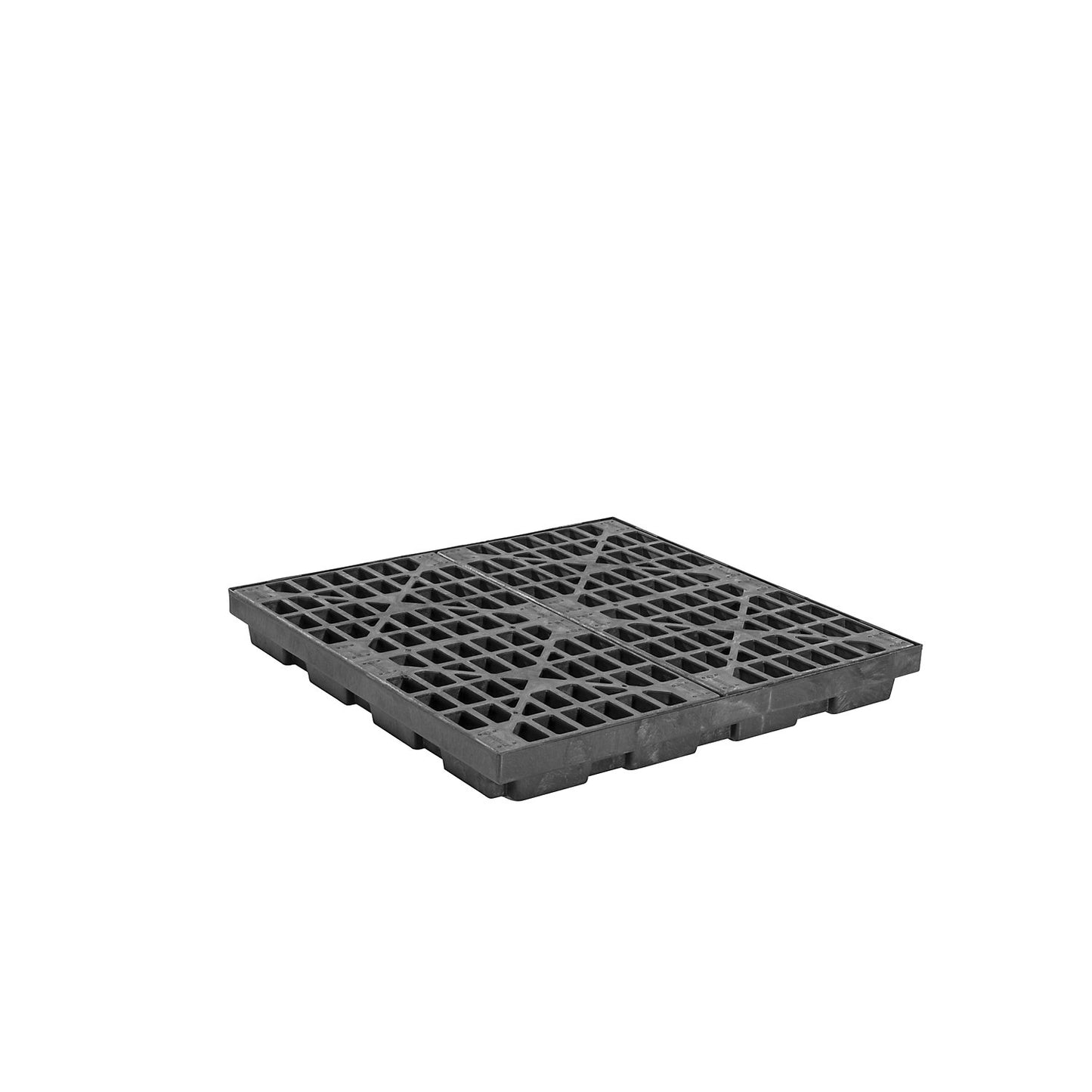 PE sump tray made of recycled PE, low profile sump tray, for 4 x 200 l drums, sump capacity 185 l.