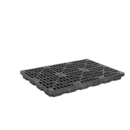PE sump tray made of recycled PE, low profile sump tray, for 6 x 200 l drums, sump capacity 276 l.