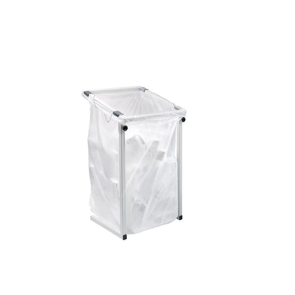 Large-capacity waste sack holder, for capacity 1000 l, stationary, made of square tubing.