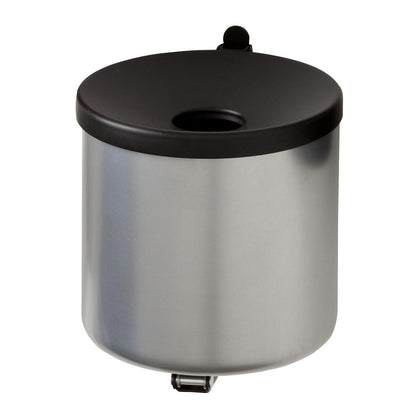 Wall ashtray, flame-extinguishing, 2.25 L, steel, silver.