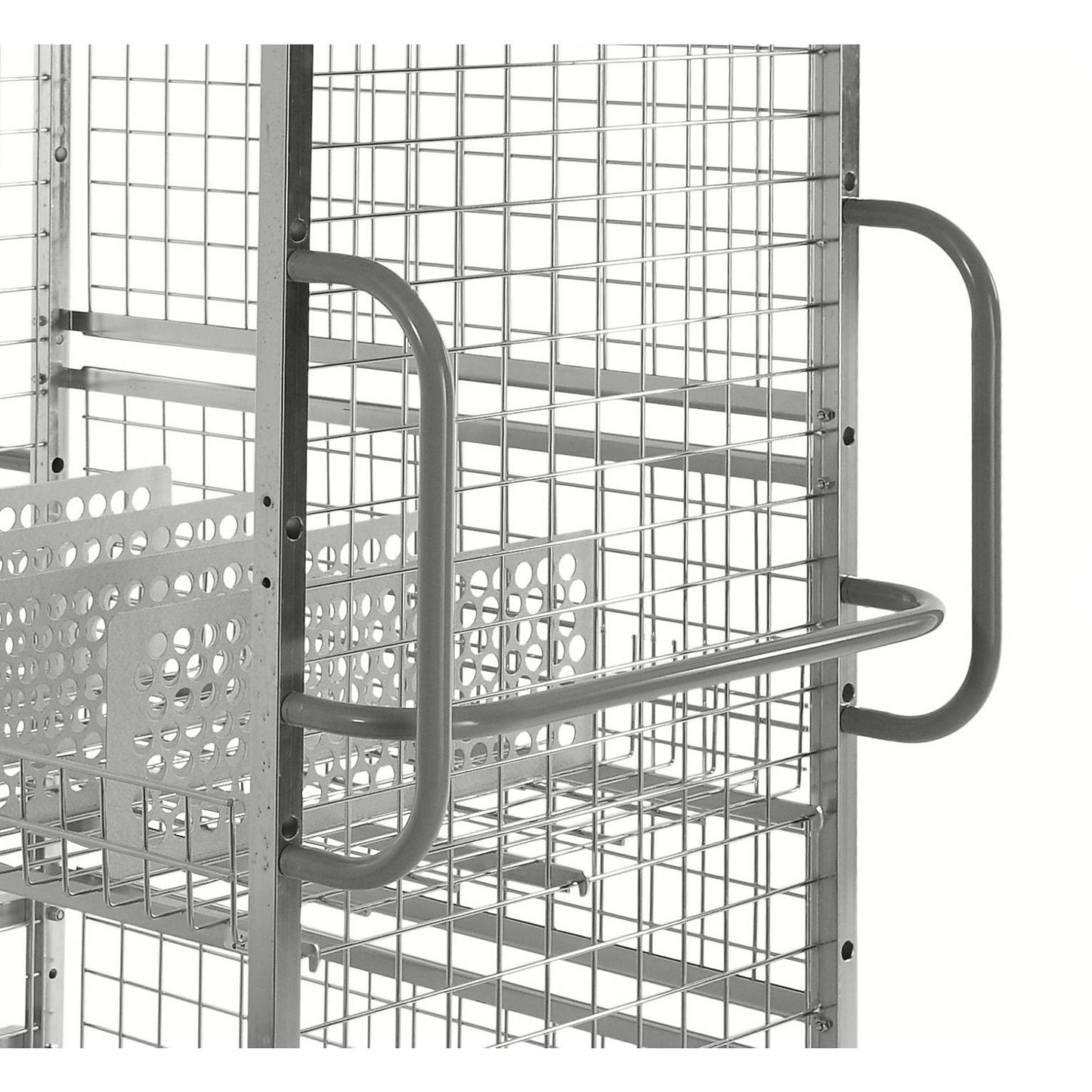 Vertical handle, bar height 420 mm, pack of 2, grey.