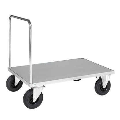 Platform truck max. load 500 kg, with 1 push handle, LxWxH 1200 x 800 x 900 mm, without stop.
