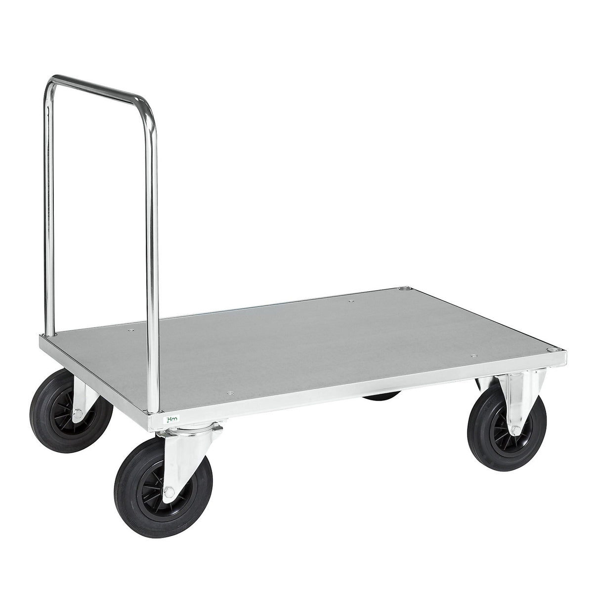 Platform truck max. load 500 kg, with 1 push handle, LxWxH 1200 x 800 x 900 mm, without stop.