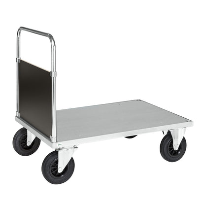 Platform truck max. load 500 kg, with 1 end panel, LxWxH 1000 x 700 x 900 mm, without stop.