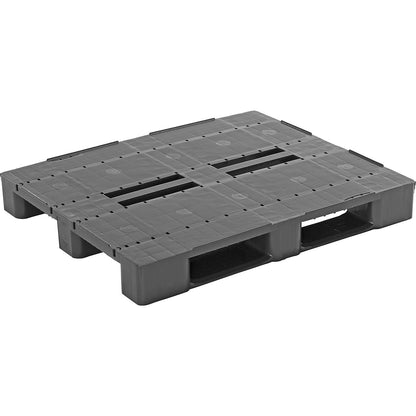 Plastic pallet, LxWxH 1200 x 1000 x 146 mm, basalt grey.