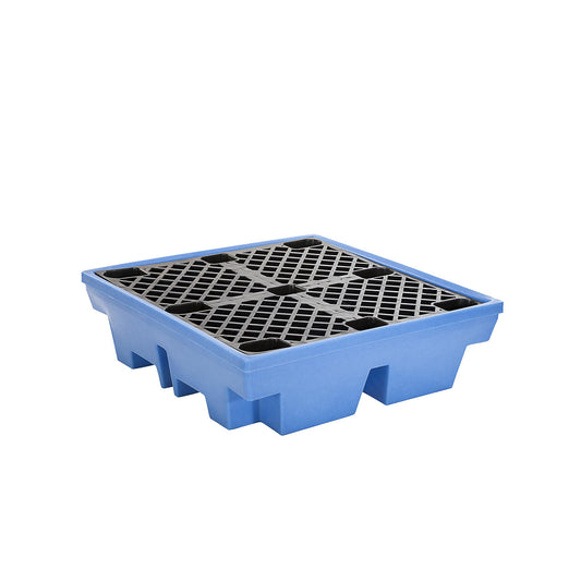 PE sump tray with PE grate, 4 x 200 litre drums, capacity 410 l.