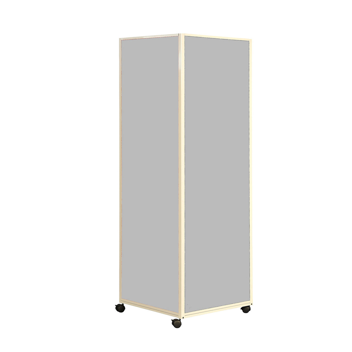 Mobile information stand, with 4 double swivel castors with wheel stops, textile surface, light grey.