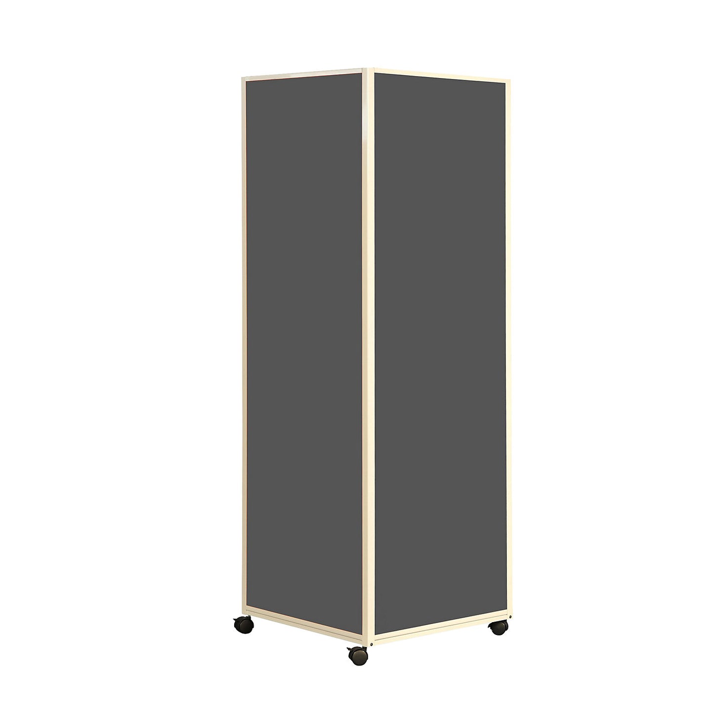 Mobile information stand, with 4 double swivel castors with wheel stops, textile surface, grey.