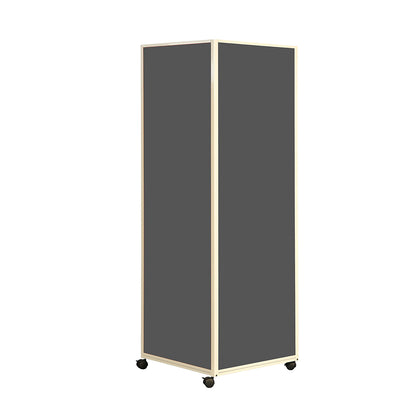 Mobile information stand, with 4 double swivel castors with wheel stops, textile surface, grey.