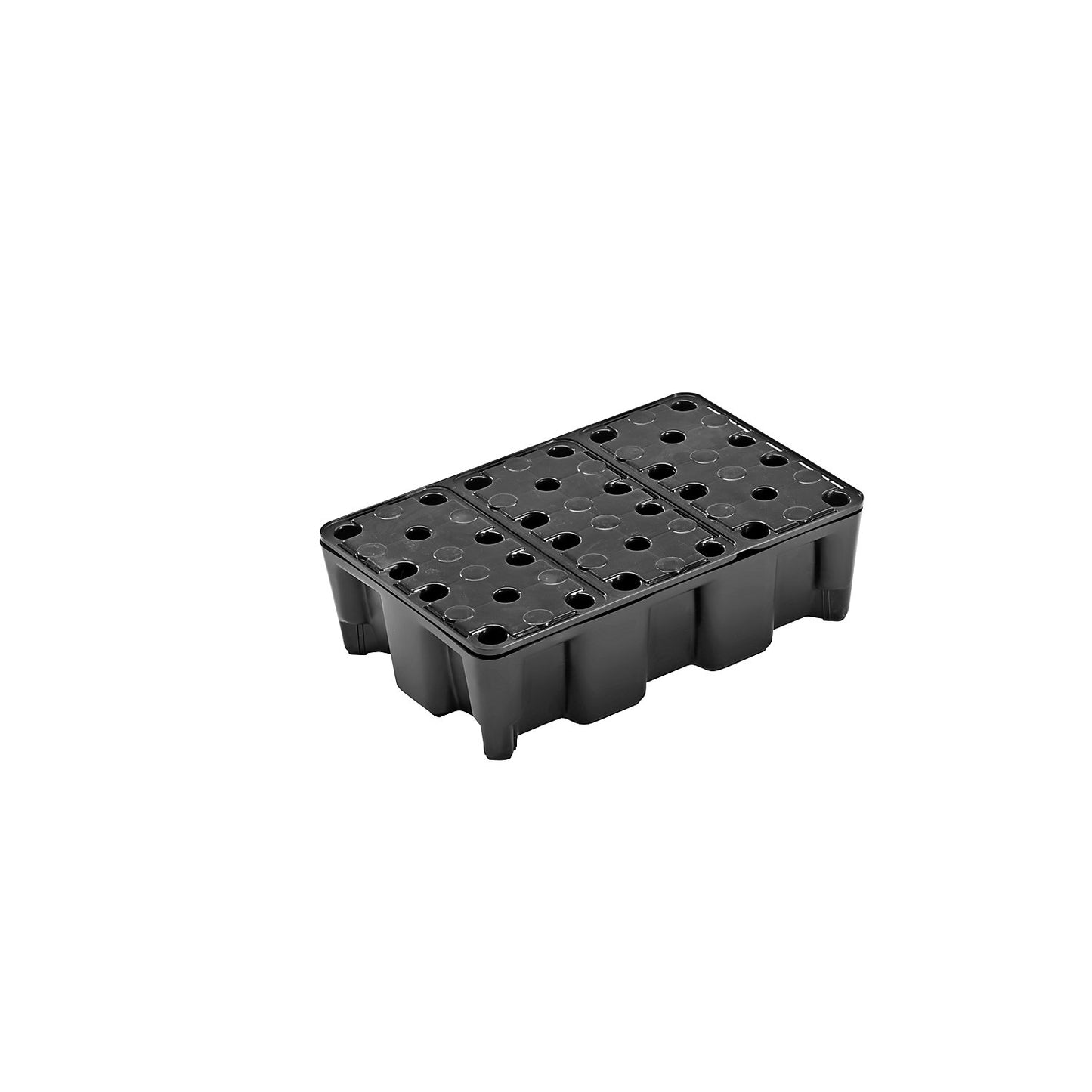 PE small container pallet tray, 25 l sump capacity, with grate.