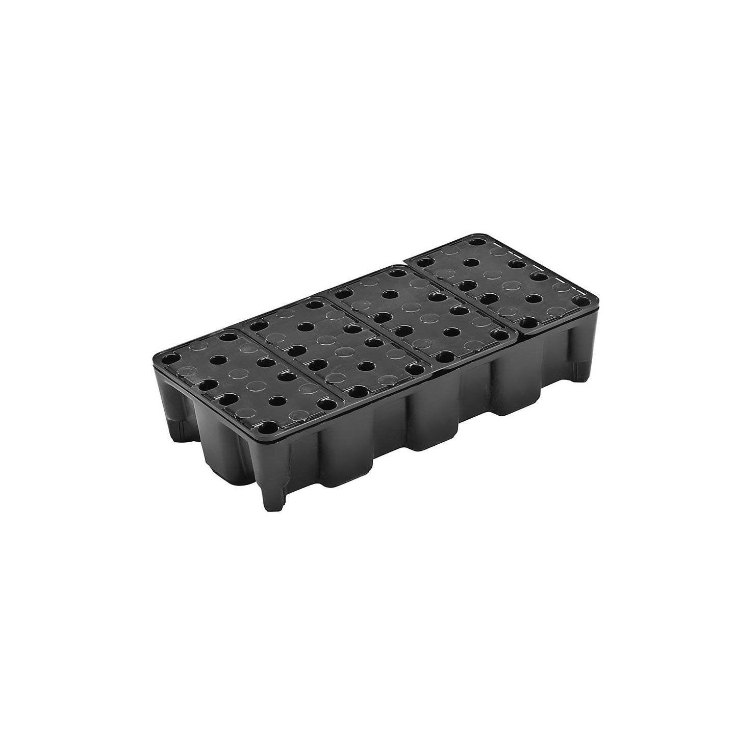 PE small container pallet tray, 35 l sump capacity, with grate.