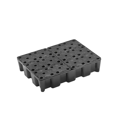 PE small container pallet tray, 60 l sump capacity, with grate.