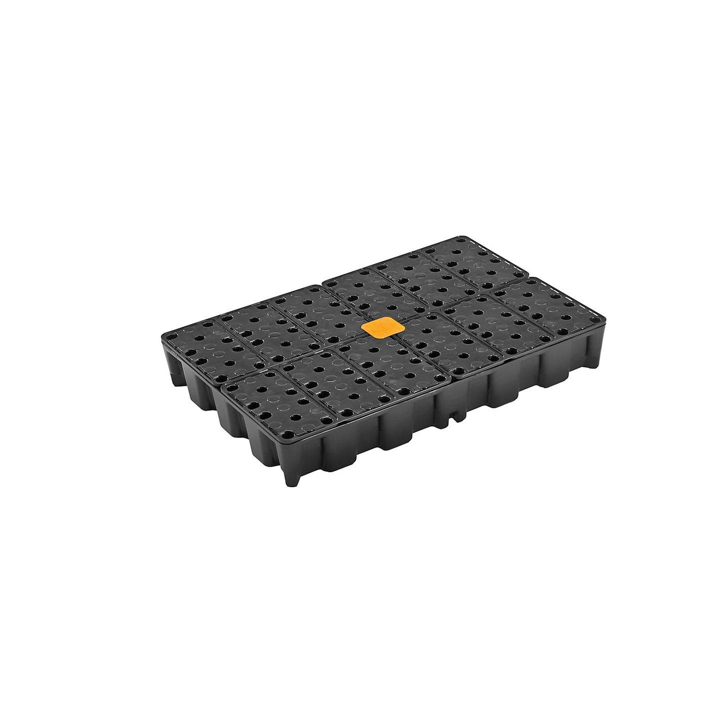 PE small container pallet tray, 120 l sump capacity, with grate.