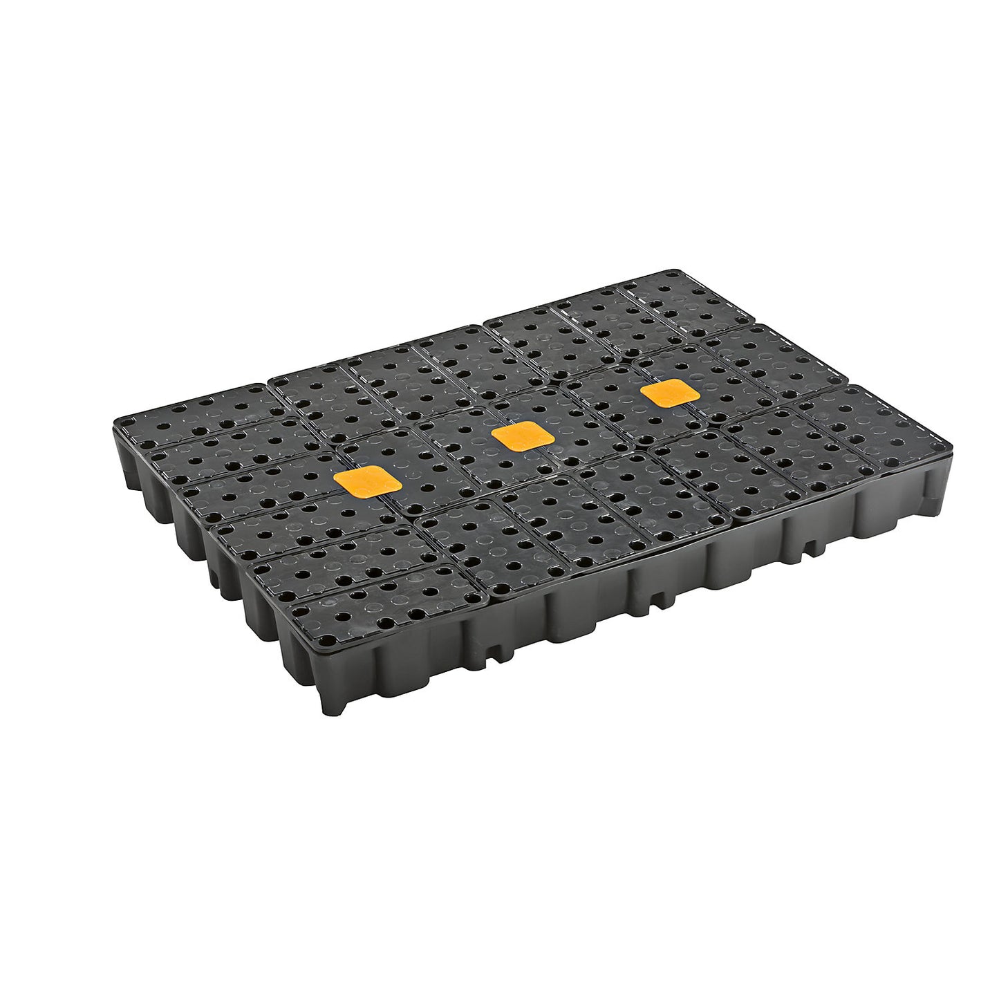 PE small container pallet tray, 250 l sump capacity, with grate.