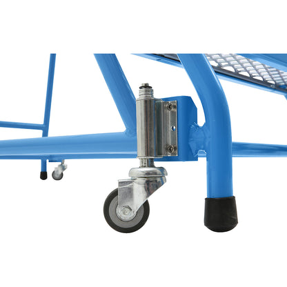 Mobile safety steps, platform and steps with diamond lattice, with 5 steps.
