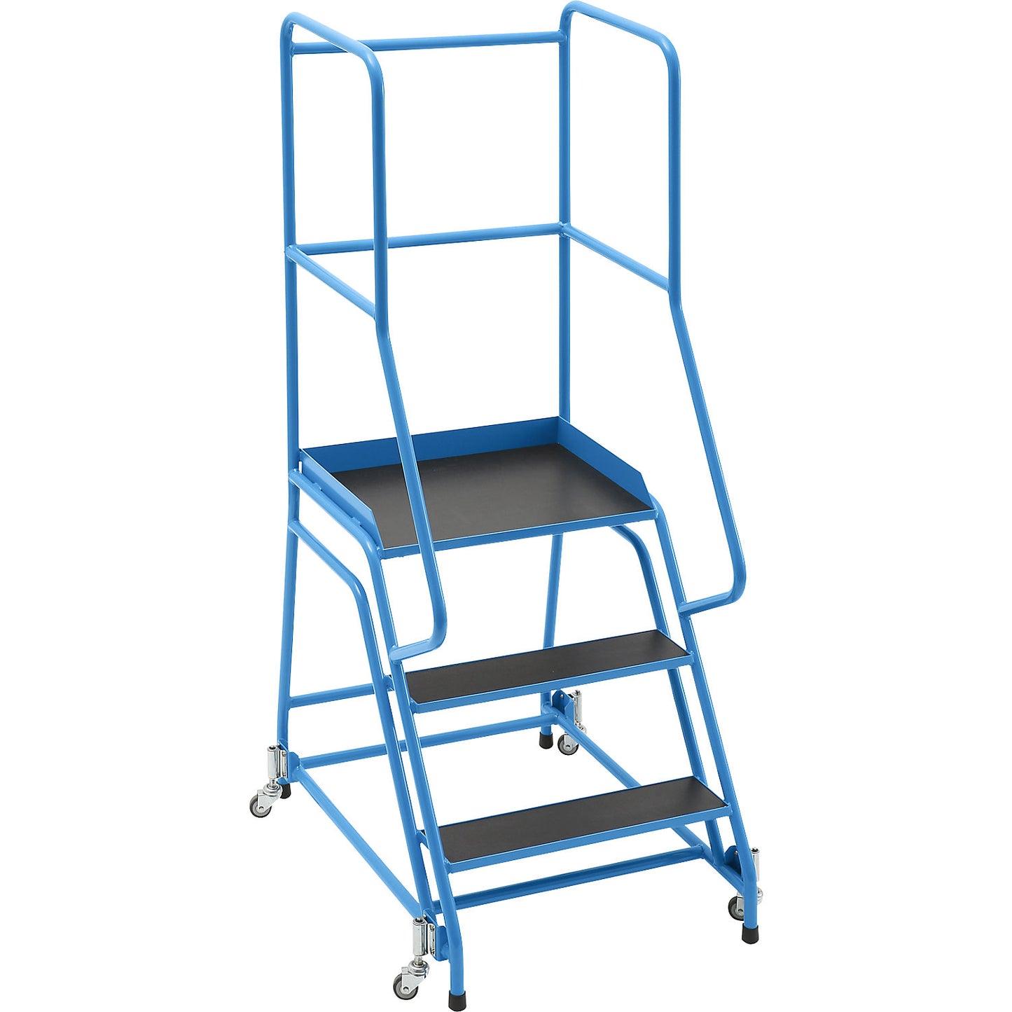Mobile safety steps, platform and steps with phenolic plywood panels, with 3 steps.