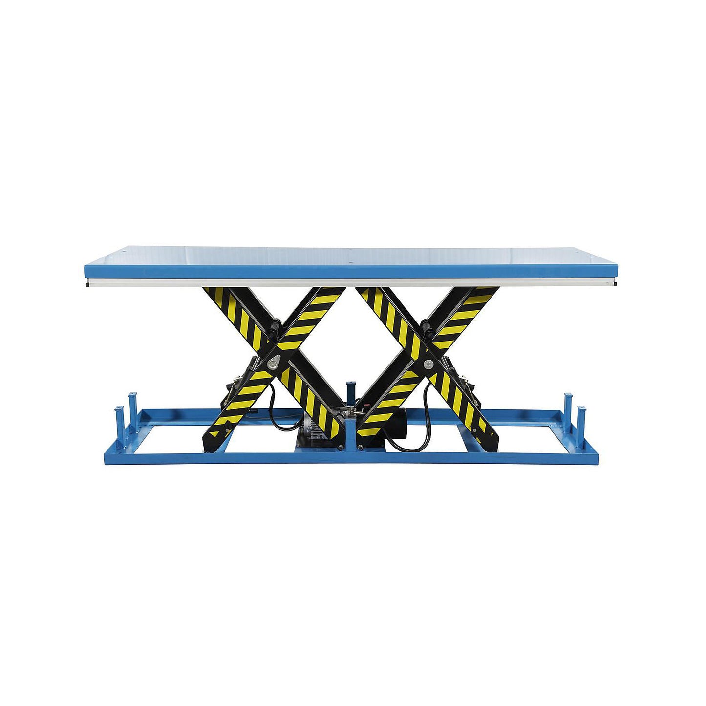 Tandem lifting table, with hand operated control unit, max. load 4000 kg, operating voltage 400 V.