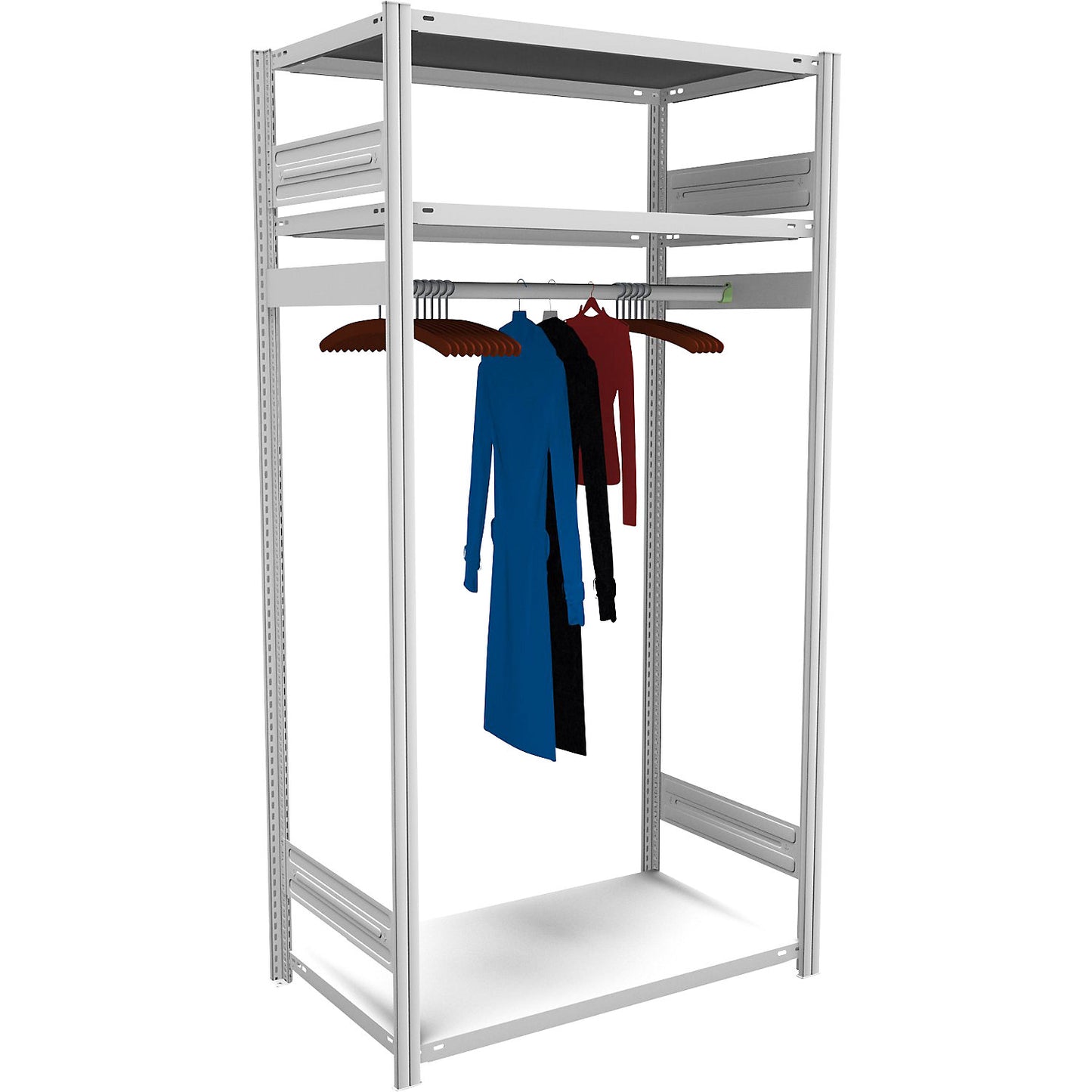 Boltless cloakroom shelving unit, HxWxD 2000 x 1000 x 600 mm, standard shelf unit.
